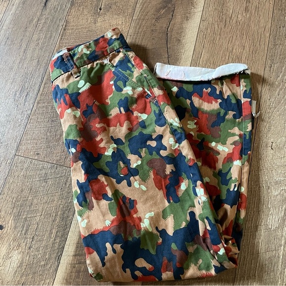 Last Heavy Vintage Army Utility Funky Camo Cuffed Pants UUU - Picture 3 of 3